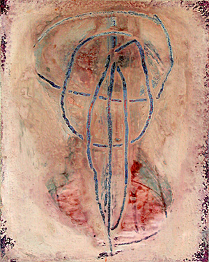 Nikola Dimitrov, Die elektrische Wunden, 1998, Acryl, Tusche auf Karton auf Leinwand, 25 x 20 cm