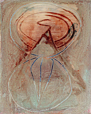 Nikola Dimitrov, Die elektrische Wunden, 1998, Acryl, Tusche auf Karton auf Leinwand, 25 x 20 cm