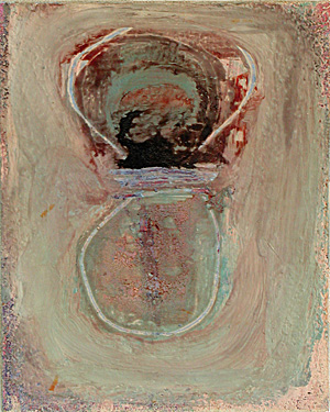Nikola Dimitrov, Die elektrische Wunden, 1998, Acryl, Tusche auf Karton auf Leinwand, 25 x 20 cm