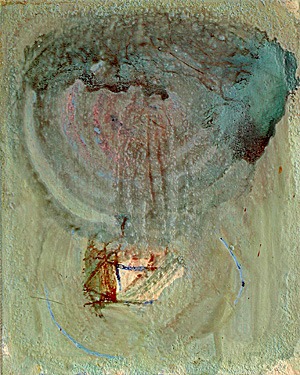 Nikola Dimitrov, Die elektrische Wunden, 1998, Acryl, Tusche auf Karton auf Leinwand, 25 x 20 cm