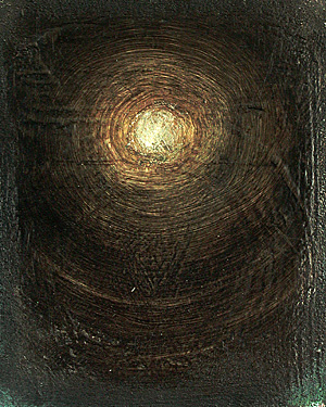 Nikola Dimitrov, Mond, 1998, Acryl, Tusche auf Karton auf Leinwand, 25 x 20 cm