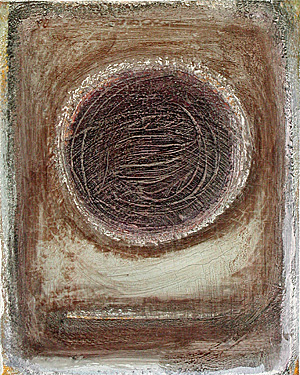 Nikola Dimitrov, Mond, 1998, Acryl, Tusche auf Karton auf Leinwand, 25 x 20 cm