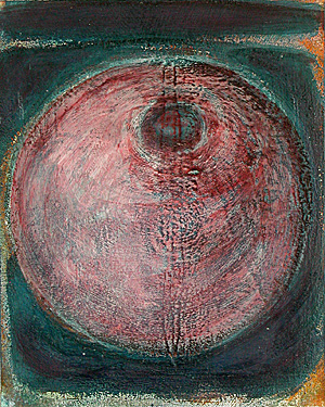 Nikola Dimitrov, Mond, 1998, Acryl, Tusche auf Karton auf Leinwand, 25 x 20 cm