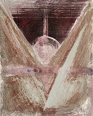 Nikola Dimitrov, Wächter, 1998, Acryl, Tusche auf Karton auf Leinwand, 25 x 20 cm