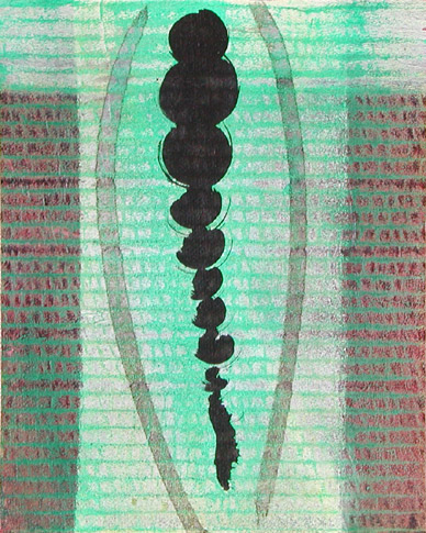 Nikola Dimitrov, 1998, o.T., Acryl und Tusche auf Pappe auf Leinwand, 25 x 20 cm