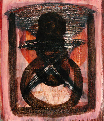 Nikola Dimitrov, 1998, o.T., Acryl auf Holz, 29 x 25 cm