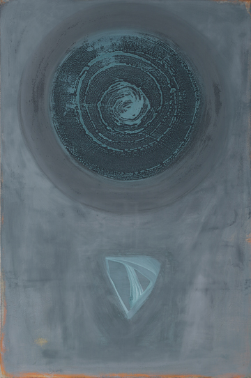 Nikola Dimitrov, Planetenmeditation, Merkur, Acryl, Öl und Tusche auf Leinwand, 150 x 100 cm