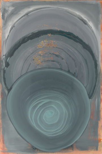 Nikola Dimitrov, Planetenmeditation, Uranus, Acryl, Öl und Tusche auf Leinwand, 150 x 100 cm