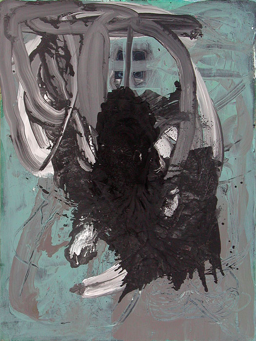 Nikola Dimitrov, Phönix, Collage, Acryl, Öl und Tusche auf Leinwand, 200 x 150 cm