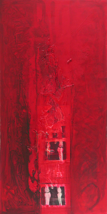 Nikola Dimitrov, Cantharis, Acryl, Öl und Tusche auf Leinwand, 200 x 100 cm