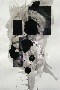 Nikola Dimitrov, Aneignung, 2003, 79 x 53 cm, Collage, Acryl und Tusche auf Bütten