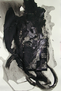 Nikola Dimitrov, Aneignung, 2003, 79 x 53 cm, Collage, Acryl und Tusche auf Bütten