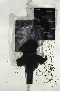 Nikola Dimitrov, Aneignung, 2003, 79 x 53 cm, Collage, Acryl und Tusche auf Bütten