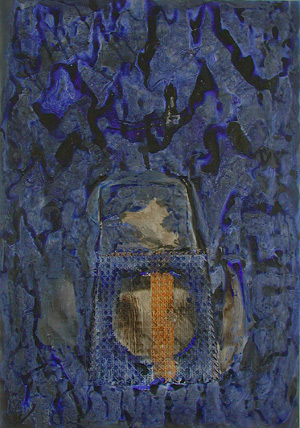 Nikola Dimitrov, Cantharis, 2003, Acryl und Collage auf Leinwand, 100 x 70 cm