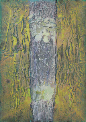 Nikola Dimitrov, Cantharis, 2003, Acryl und Collage auf Leinwand, 100 x 70 cm