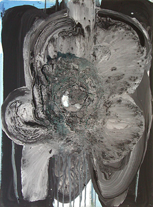 Dialoge, 2003, Acryl und Collage auf Leinwand, 88 x 65 cm