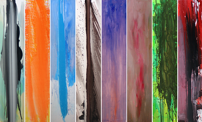 Nikola Dimitrov, 2006, Die Sieben Todsnden, 8-teilig, je 250 x 50 cm