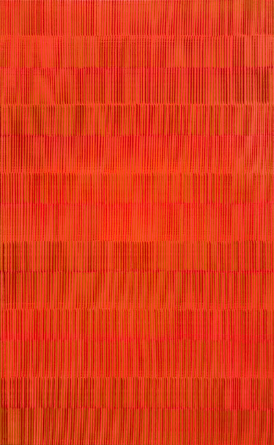 Nikola Dimitrov, Synapsen RotRaum, 2017, Pigmente, Bindemittel, Lösungsmittel auf Leinwand, 130 x 80 cm