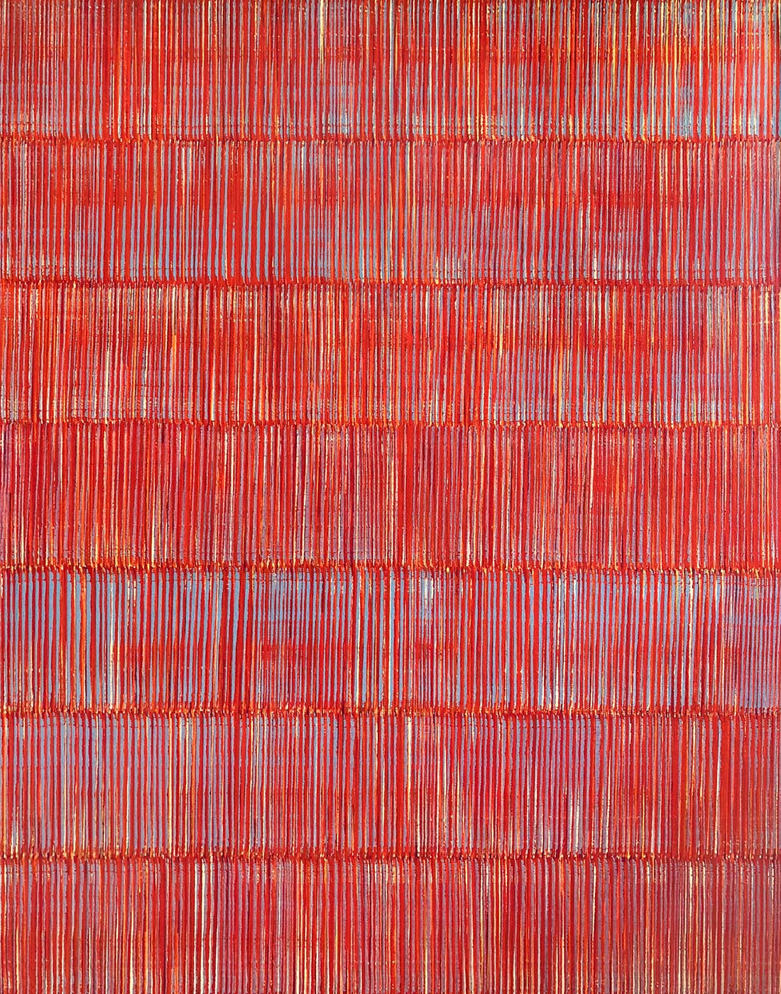 Nikola Dimitrov, KompositionRot, 2018, Pigmente, Bindemittel auf Leinwand, 140 × 110 cm