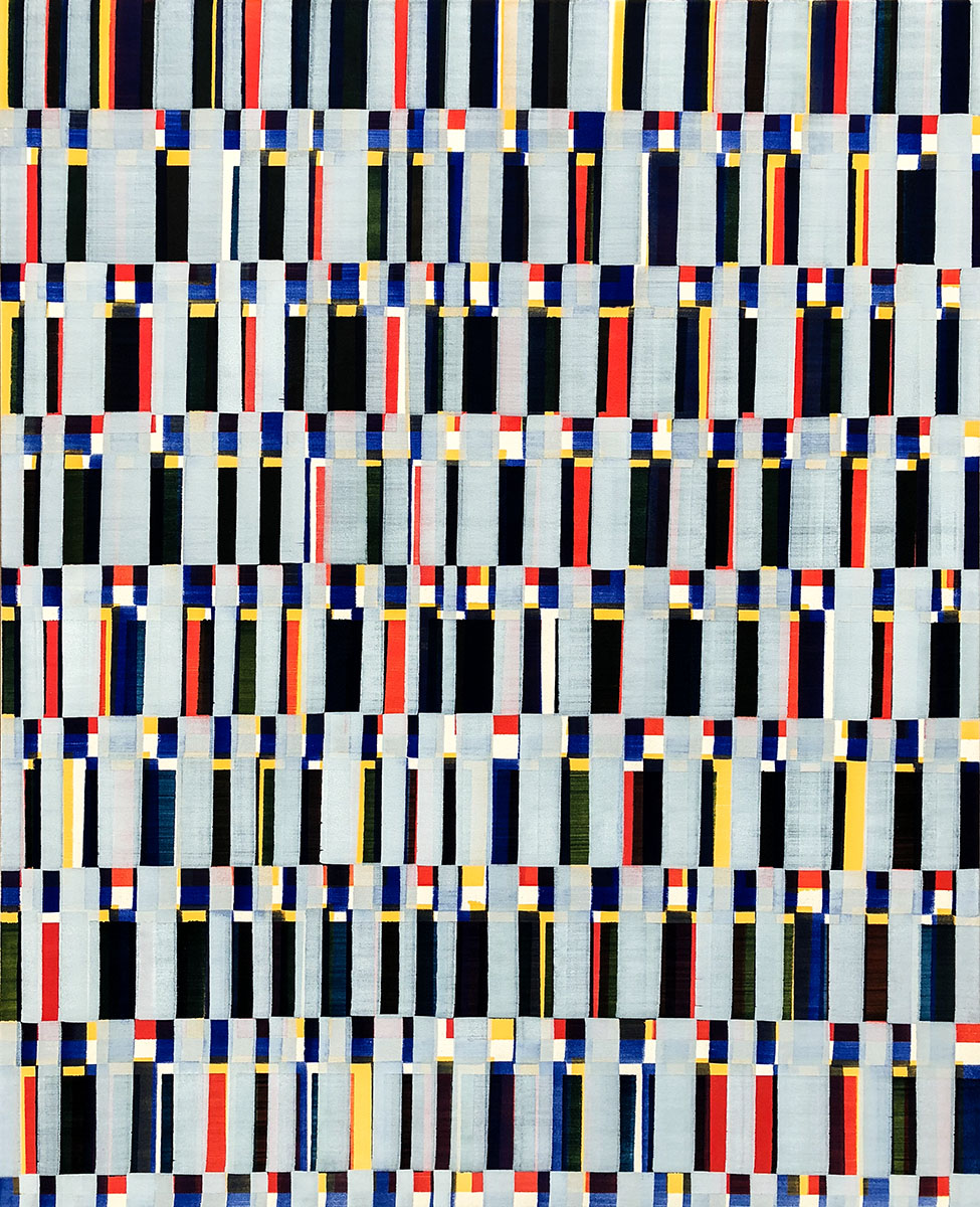 Nikola Dimitrov, Komposition I, 2018, Pigmente, Bindemittel auf Leinwand, 140 × 110 cm