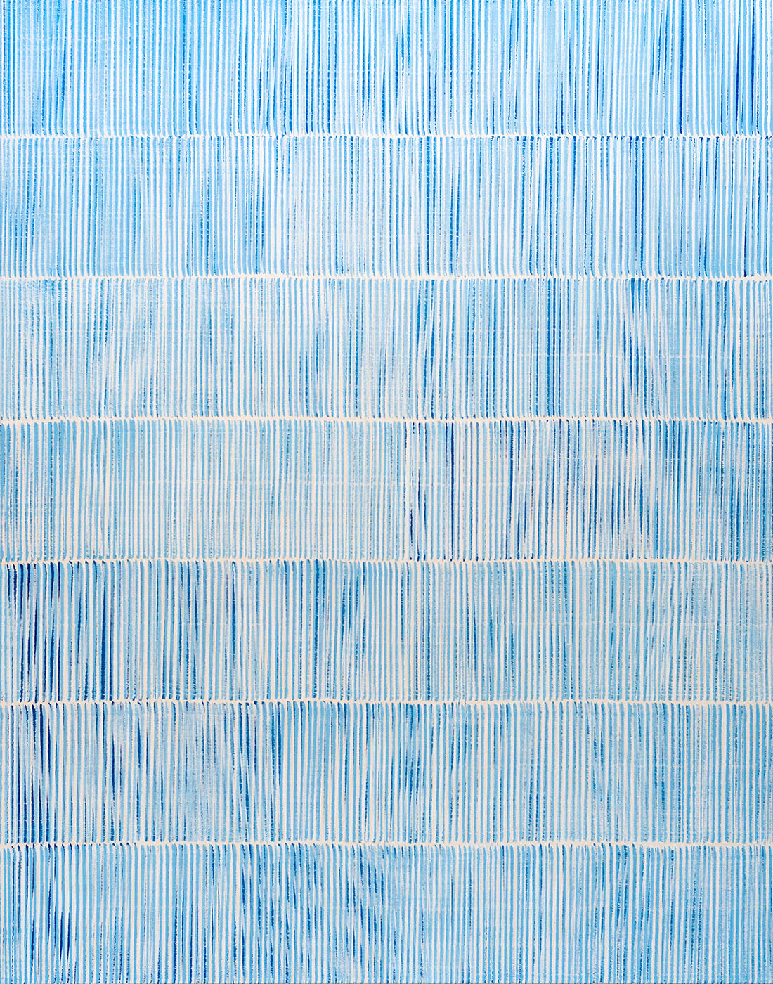 Nikola Dimitrov, FarbKlangBlau IV, 2019, Pigmente, Bindemittel auf Leinwand, 140 × 110 cm