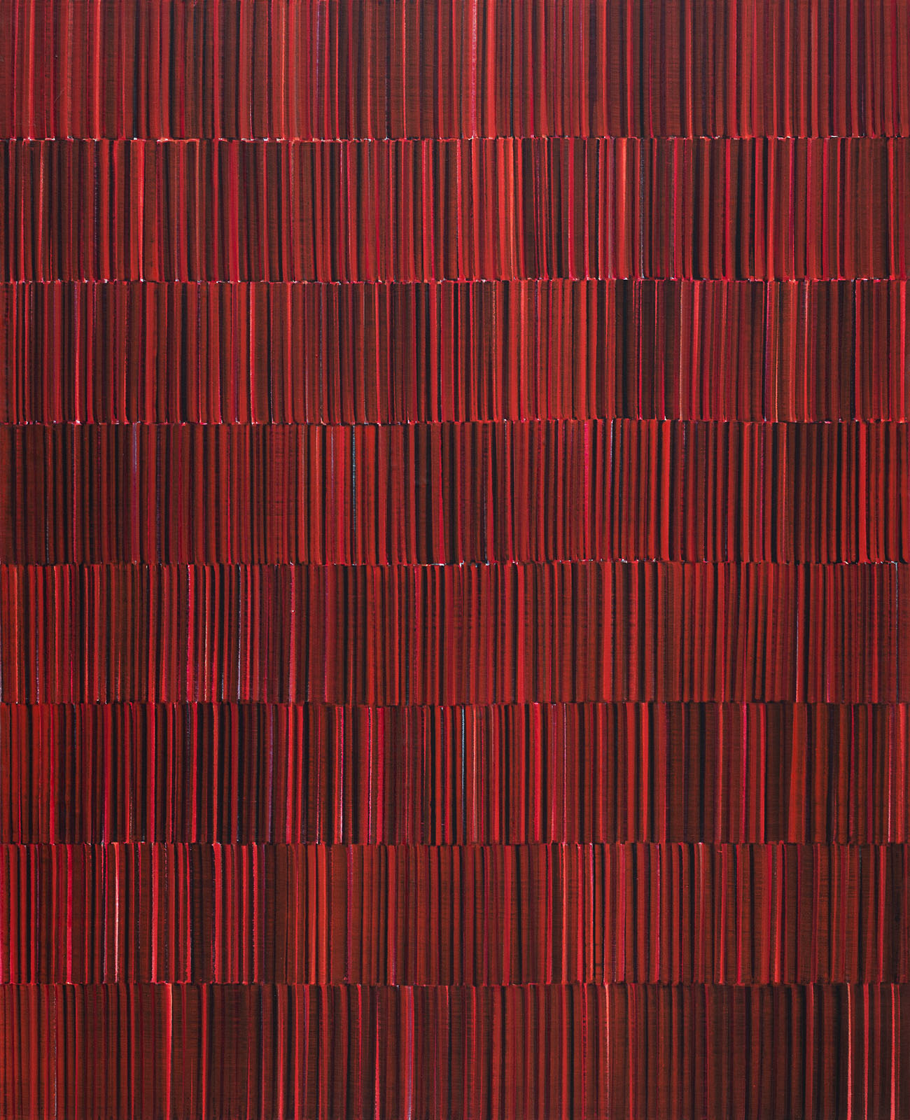 Nikola Dimitrov, KompositionRot, 2019, Pigmente, Bindemittel auf Leinwand, 160 × 130 cm