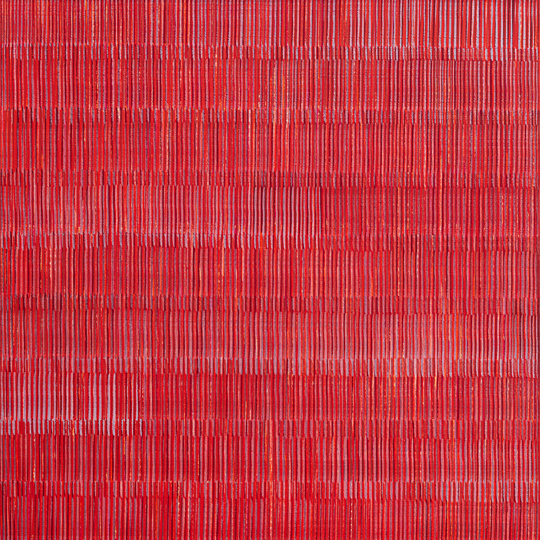 Nikola Dimitrov, FarbraumRot I, 2019, Pigmente, Bindemittel auf Leinwand, 70 × 70 cm