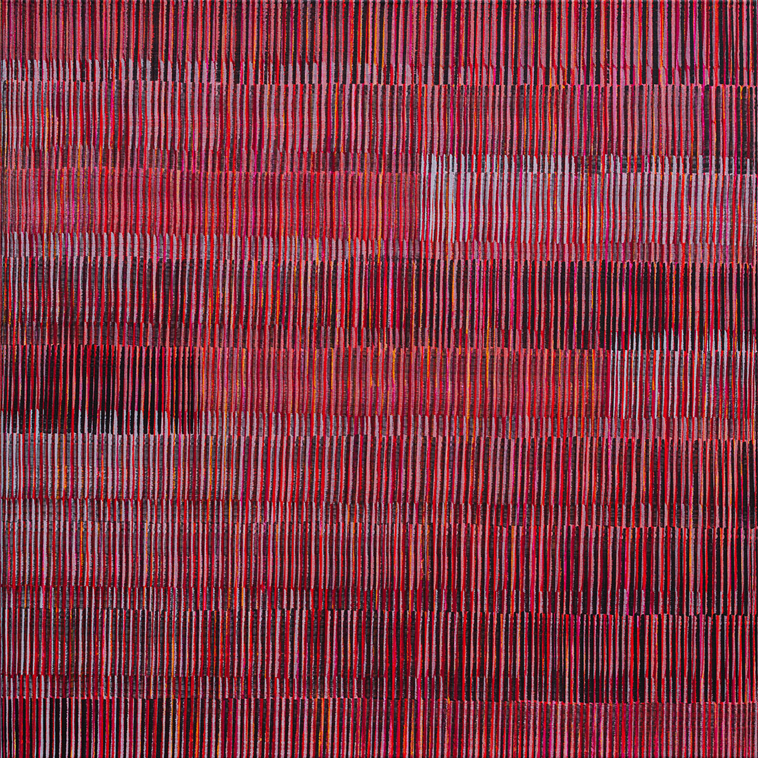Nikola Dimitrov, FarbraumRot II, 2019, Pigmente, Bindemittel auf Leinwand, 70 × 70 cm