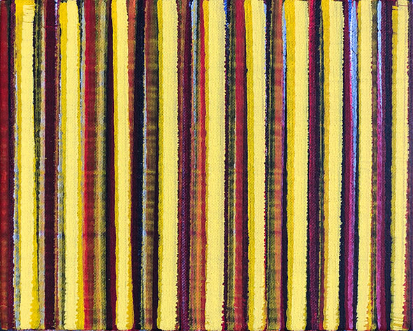 Nikola Dimitrov, Farblinien III, 2019, Pigmente, Bindemittel auf Leinwand, 20 x 25 cm