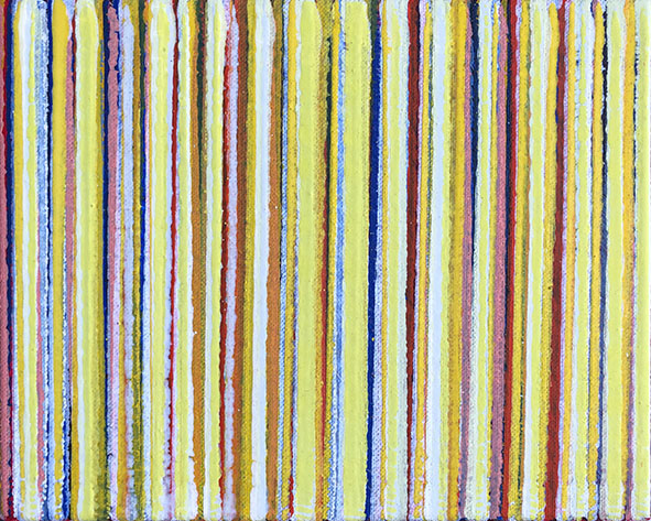Nikola Dimitrov, Farblinien VI, 2019, Pigmente, Bindemittel auf Leinwand, 20 x 25 cm
