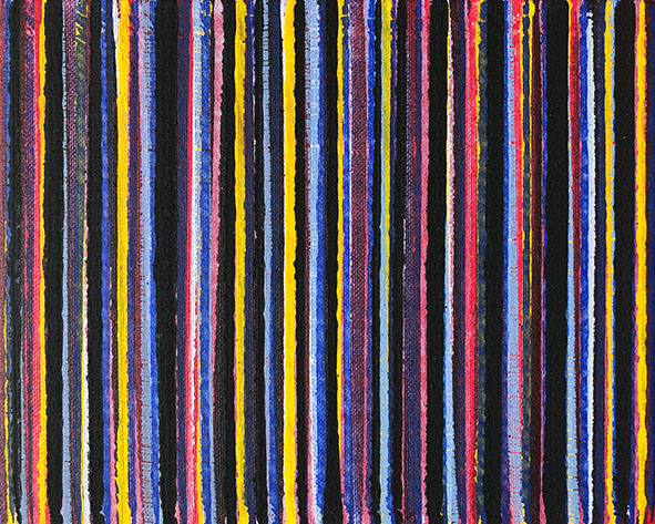 Nikola Dimitrov, Farblinien VII, 2019, Pigmente, Bindemittel auf Leinwand, 20 x 25 cm