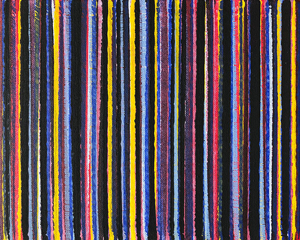 Nikola Dimitrov, Farblinien VII, 2019, Pigmente, Bindemittel auf Leinwand, 20 x 25 cm