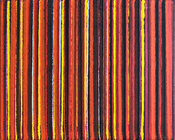 Nikola Dimitrov, Farblinien X, 2019, Pigmente, Bindemittel auf Leinwand, 20 x 25 cm