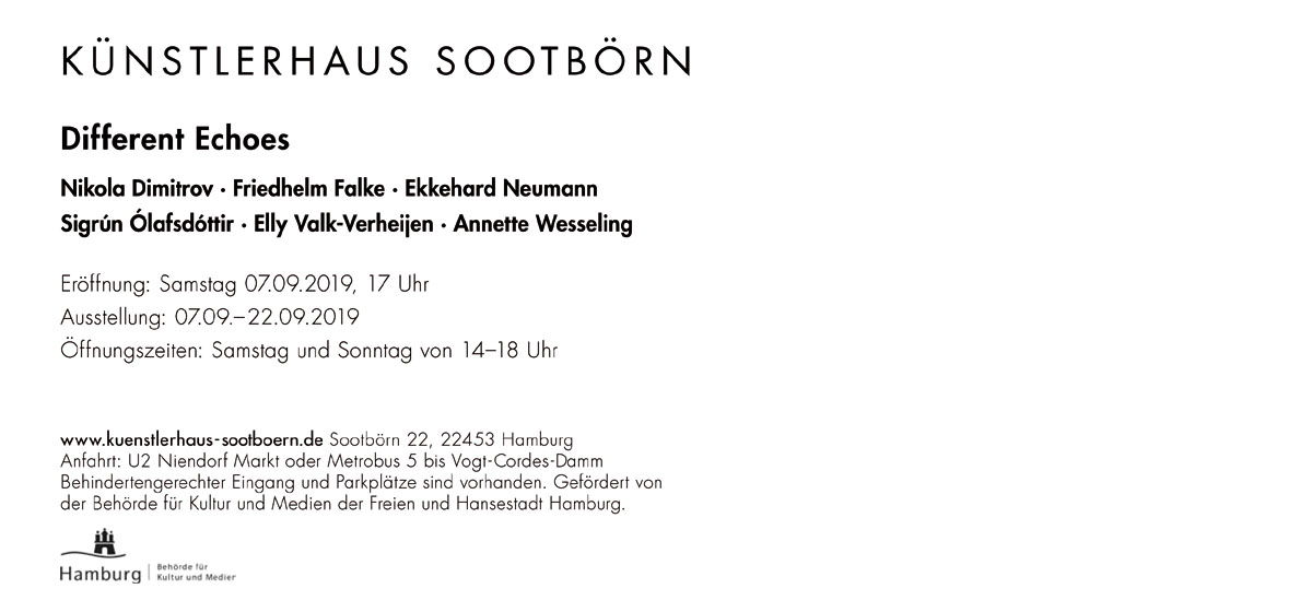 Different Echoes, Ausstellung im Knstlerhaus Sootbrn, Hamburg