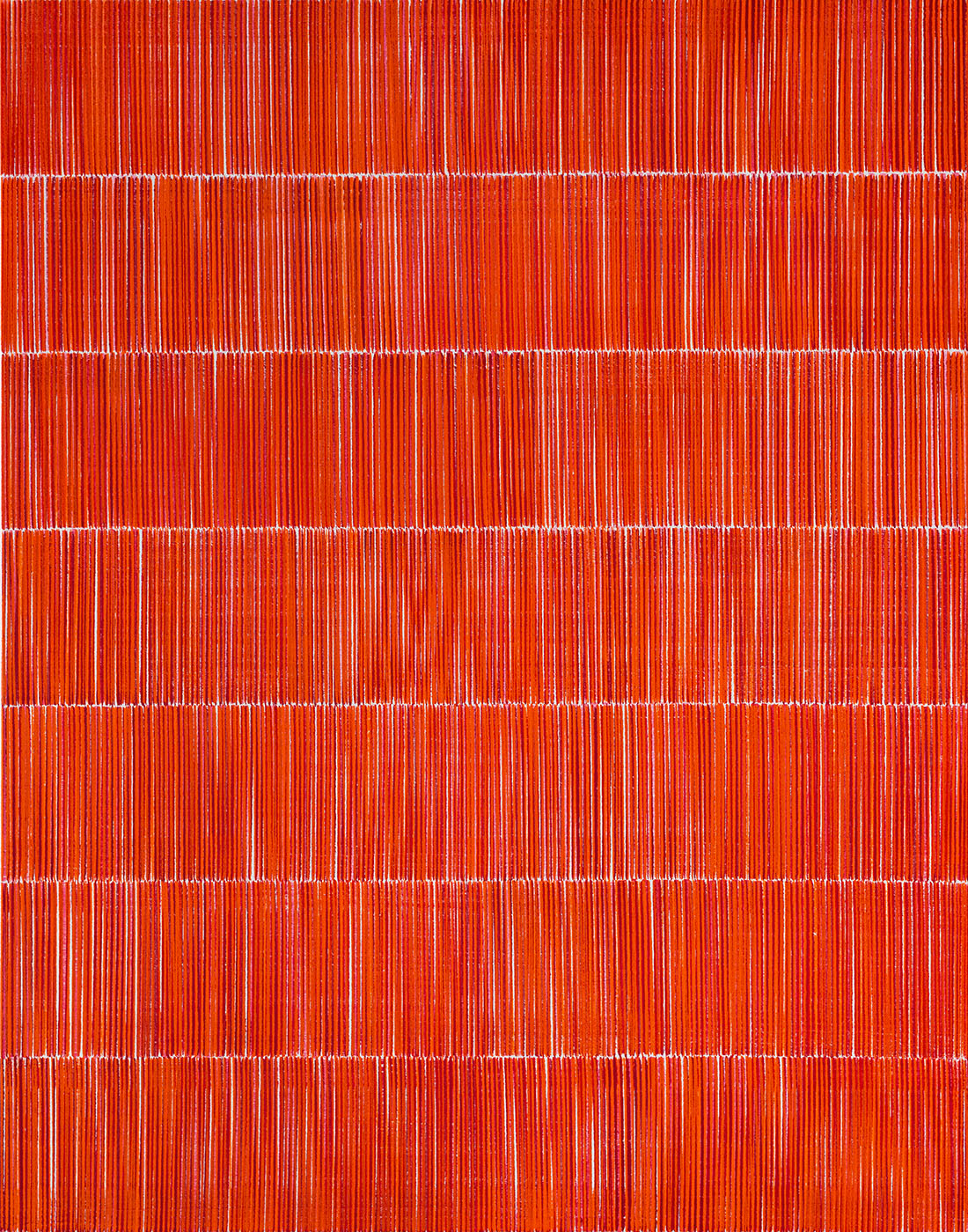 Nikola Dimitrov, KlangRaumOrange II, 2020, Pigmente, Bindemittel auf Leinwand, 140 x 110 cm