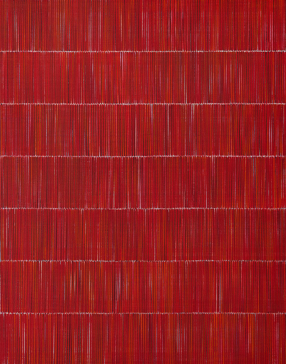 Nikola Dimitrov, KlangRaumRot III, 2020, Pigmente, Bindemittel auf Leinwand, 140 x 110 cm