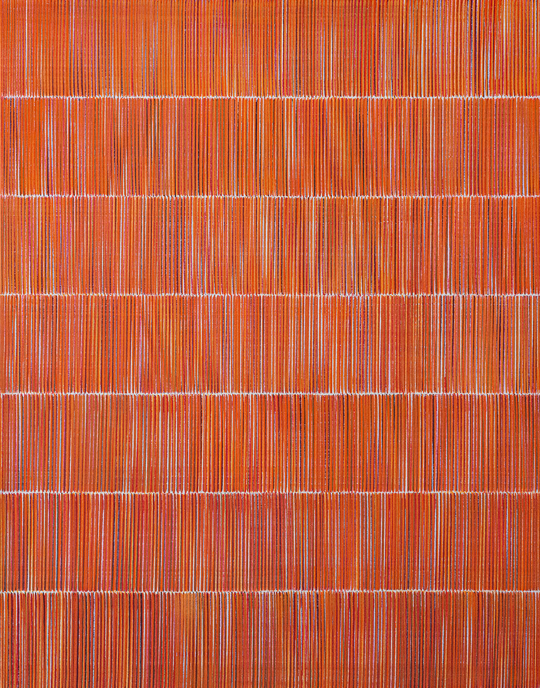 Nikola Dimitrov, KlangRaumRot VI, 2020, Pigmente, Bindemittel auf Leinwand, 140 x 110 cm
