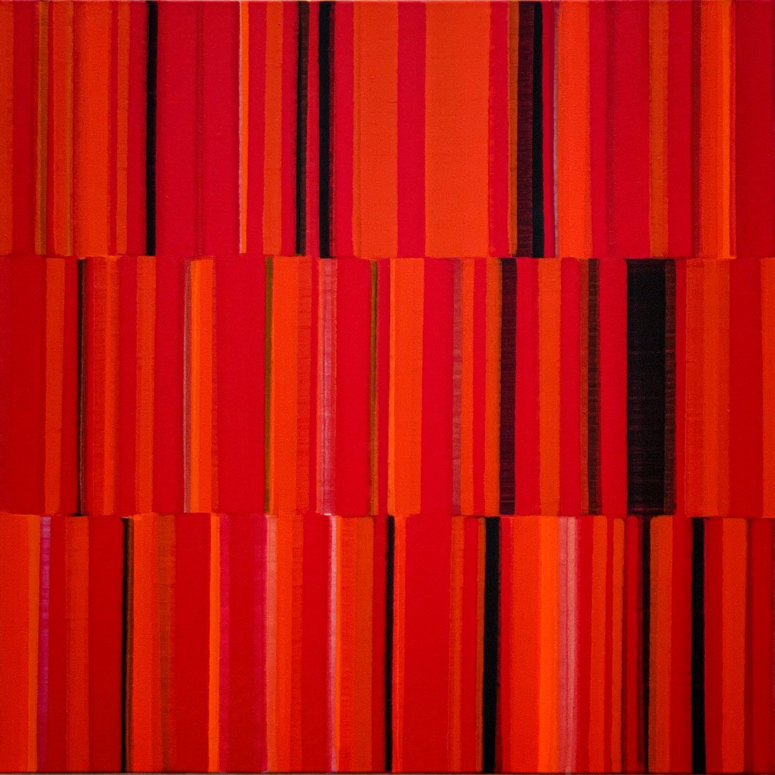 Nikola Dimitrov, KlangRaumRot III, 2020, Pigmente, Bindemittel auf Leinwand, 60 x 60 cm