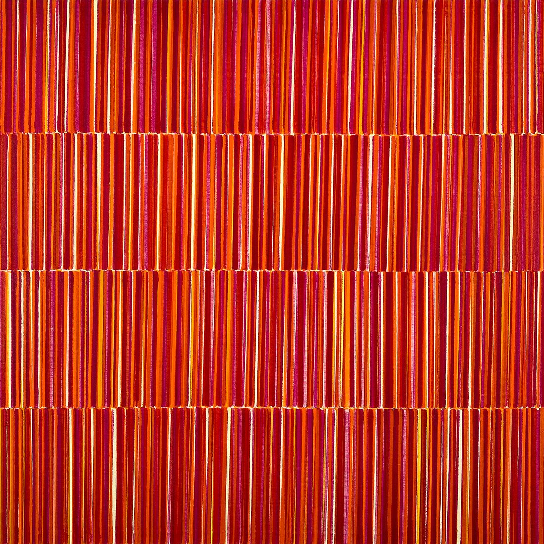 Nikola Dimitrov, FarbKlang Rot I, 2021, Pigmente, Bindemittel auf Leinwand, 80  80 cm