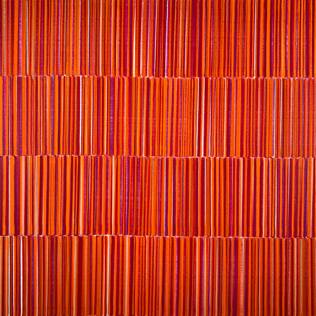 Nikola Dimitrov, FarbKlang Rot II, 2021, Pigmente, Bindemittel auf Leinwand, 80  80 cm