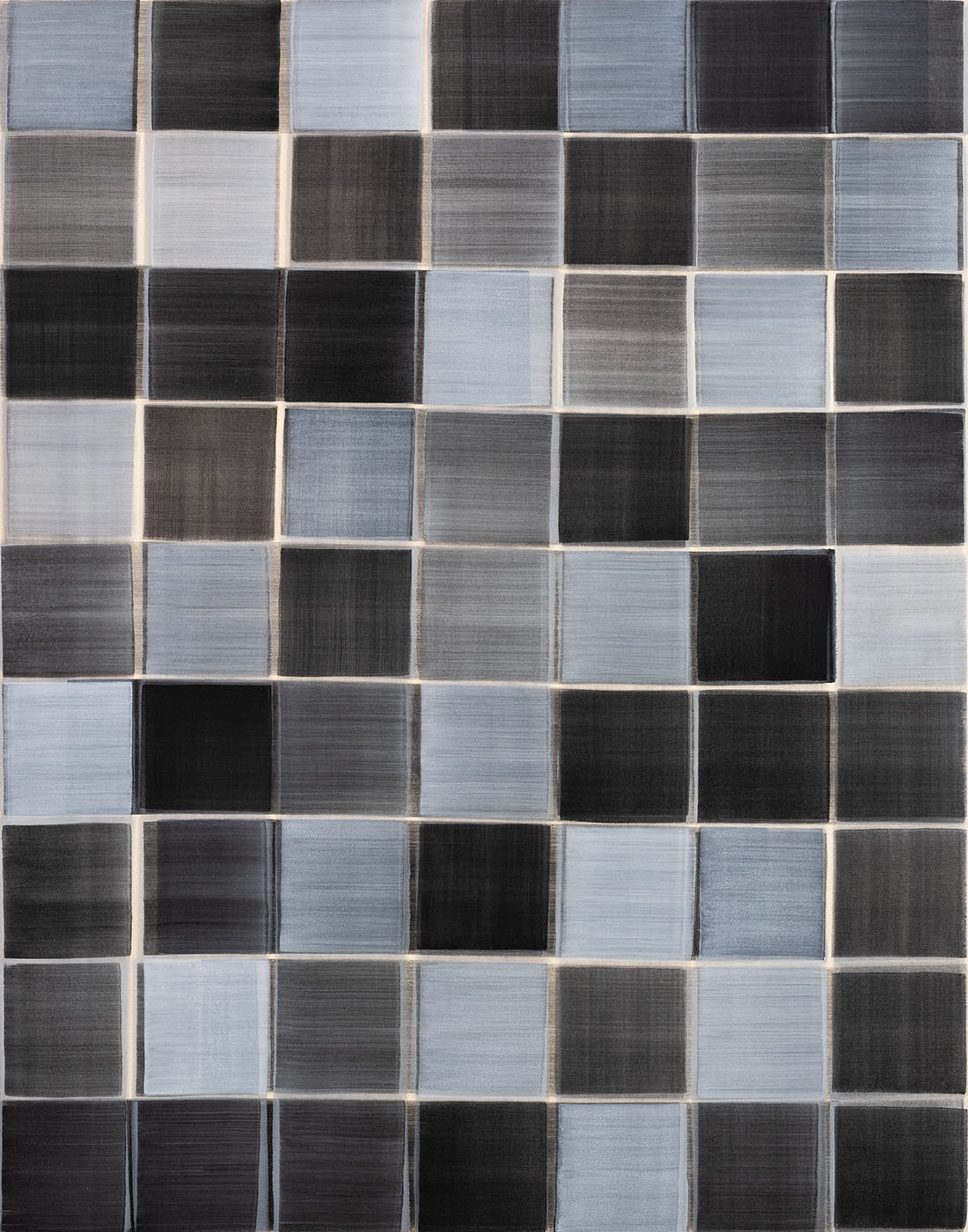 Nikola Dimitrov, Fuge I, 2021, Pigmente, Bindemittel auf Leinwand, 140 × 110 cm
