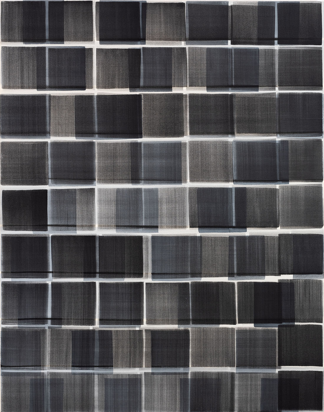 Nikola Dimitrov, Fuge III, 2021, Pigmente, Bindemittel auf Leinwand, 140 × 110 cm