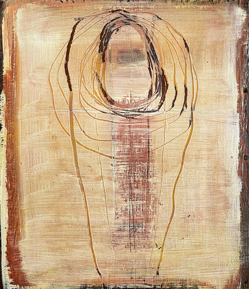Nikola Dimitrov / Sieben Tafelbilder: o.T. / 1998 / Mischtechnik auf Holz / je 29 x 25 cm Nikola Dimitrov / Sieben Tafelbilder: o.T. / 1998 / Mischtechnik auf Holz / je 29 x 25 cm