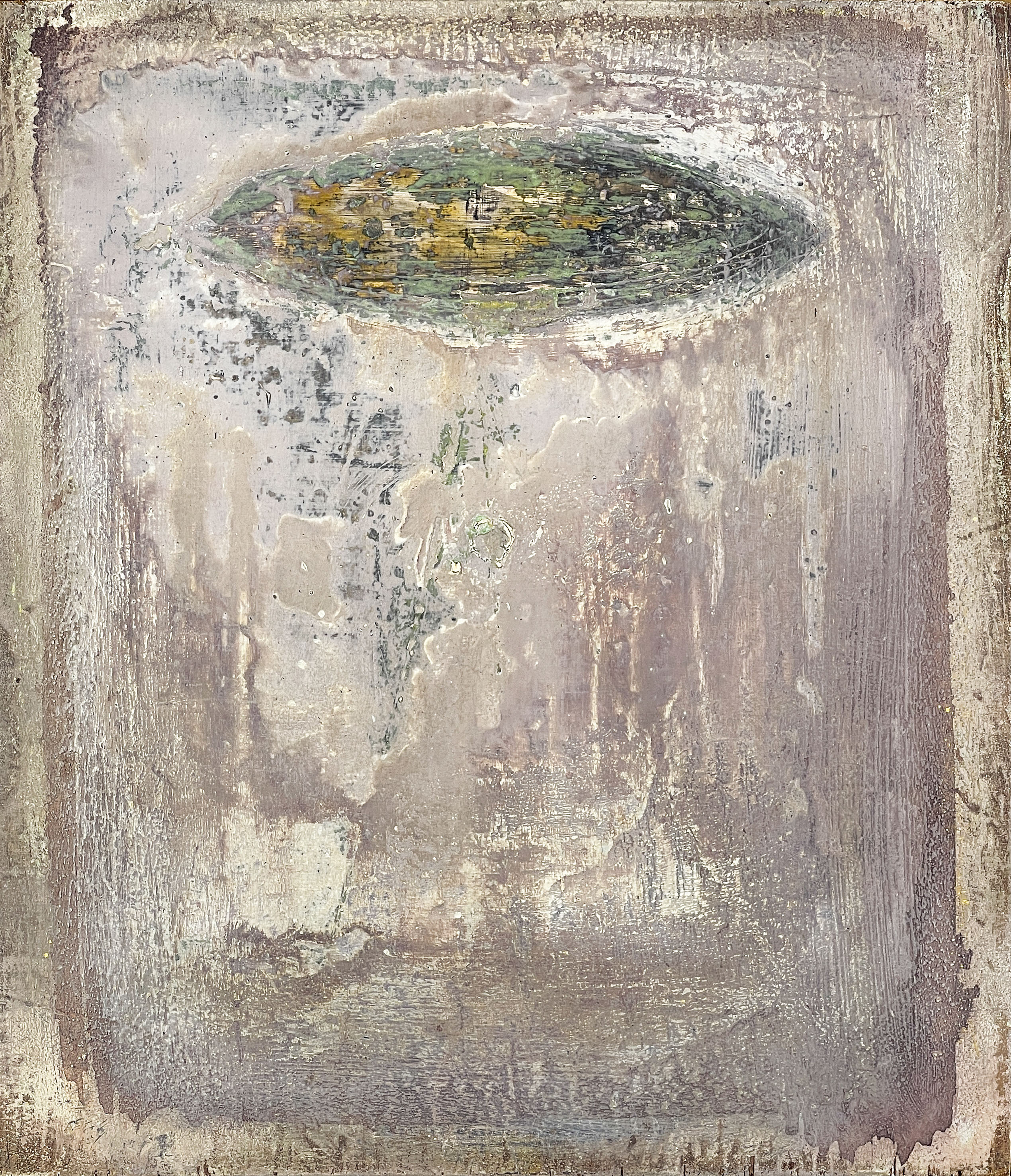 Nikola Dimitrov / Sieben Tafelbilder: o.T. / 1998 / Mischtechnik auf Holz / je 29 x 25 cm Nikola Dimitrov / Sieben Tafelbilder: o.T. / 1998 / Mischtechnik auf Holz / je 29 x 25 cm