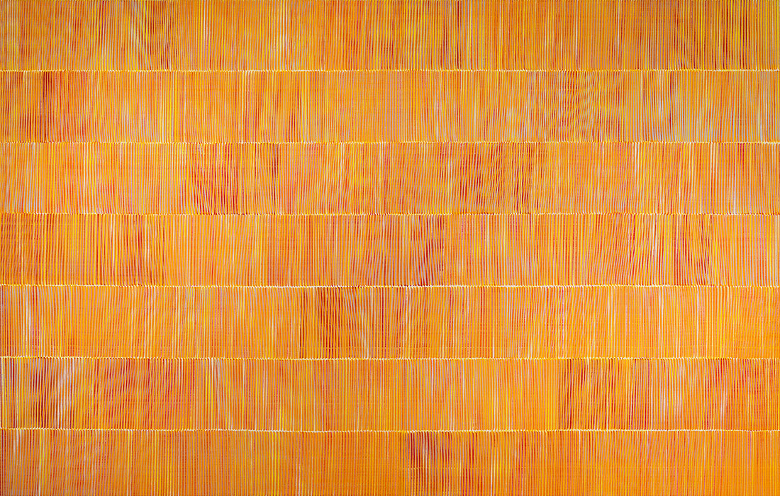 Nikola Dimitrov, Cassandra II / IV, 2022, Pigmente, Bindemittel auf Leinwand, 140  220 cm