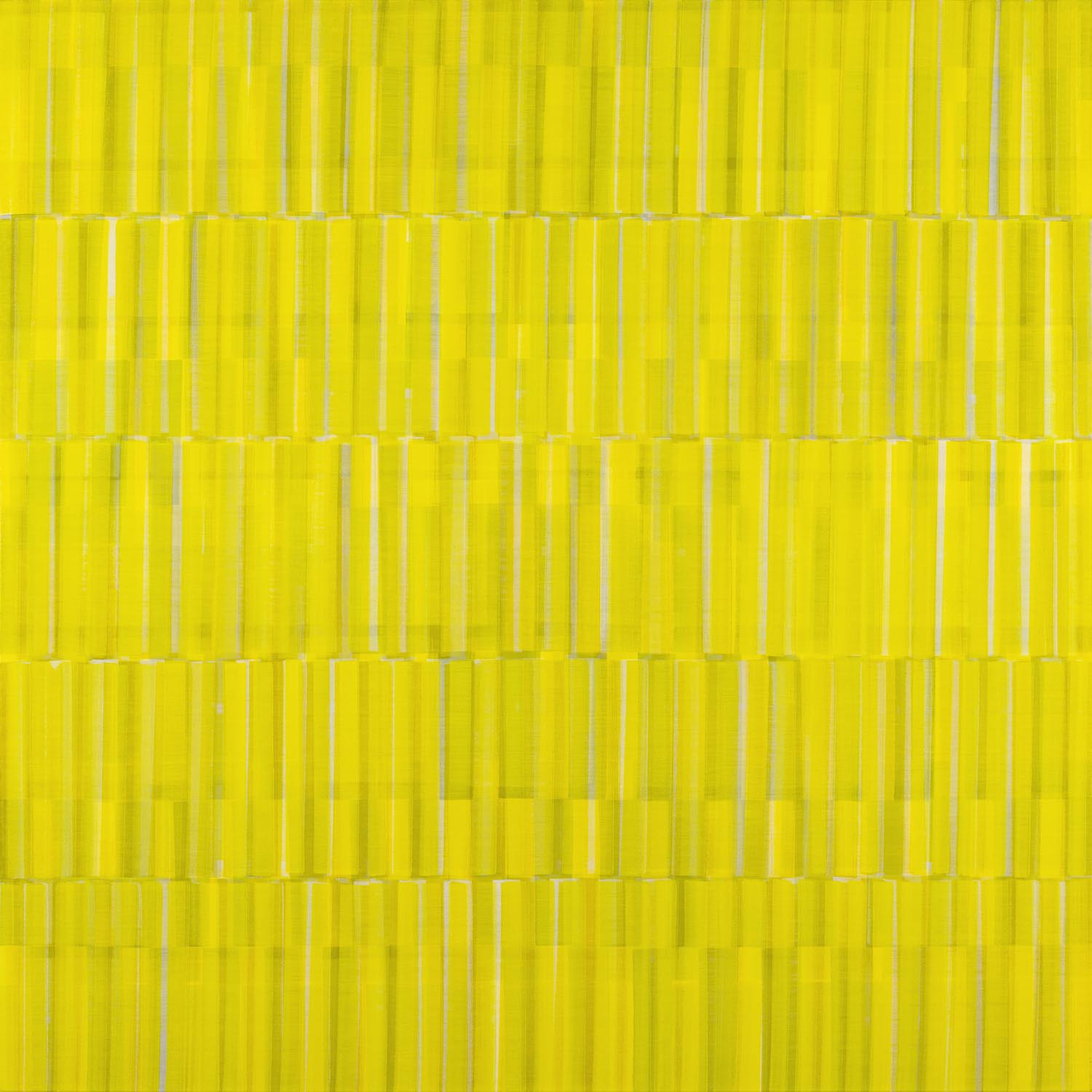Nikola Dimitrov, KlangRaumGelb III, 2022, Pigmente, Bindemittel auf Leinwand, 150  150 cm