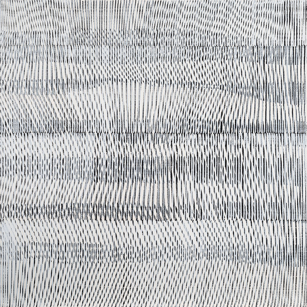 Nikola Dimitrov, Rhythmen I, 2022, Pigmente, Bindemittel auf Leinwand, 70 × 70 cm