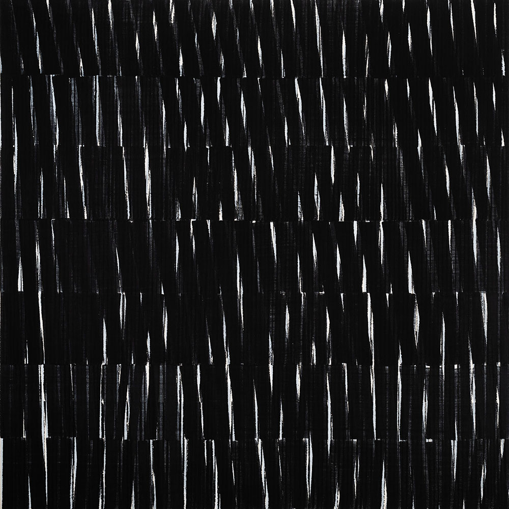 Nikola Dimitrov, Rhythmen IV, 2022, Pigmente, Bindemittel auf Leinwand, 70 × 70 cm