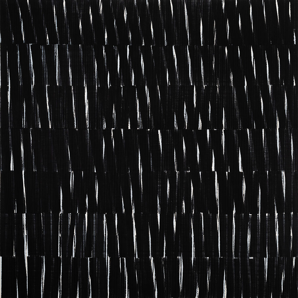 Nikola Dimitrov, Rhythmen IV, 2022, Pigmente, Bindemittel auf Leinwand, 70  70 cm