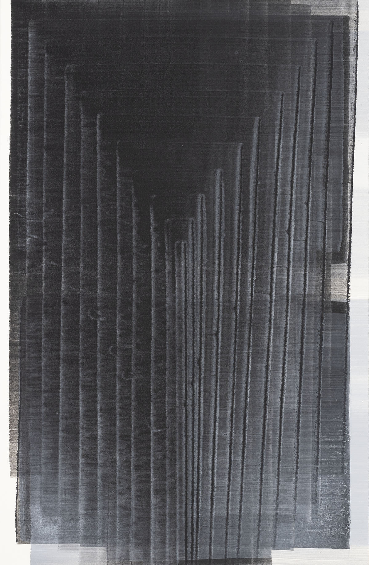 Nikola Dimitrov, Kleine Komposition V, 2023, Pigmente, Bindemittel auf Bütten, 46 × 30 cm